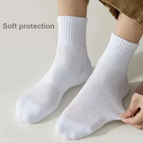 10-Pack Thick Cotton Tube Socks – Deodorant Winter Basketball Crew Socks for Men & Women