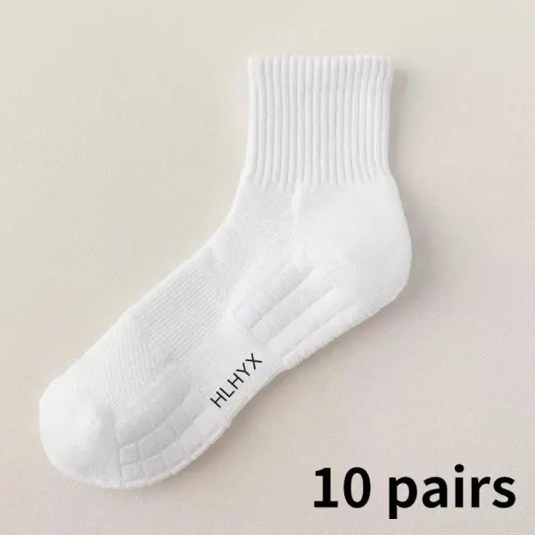 10-Pack Thick Cotton Tube Socks – Deodorant Winter Basketball Crew Socks for Men & Women