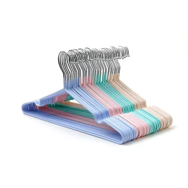 10-Pack Metal Traceless Hangers | Non-Slip Heavy-Duty Space Saving Closet Hangers for Bedroom Wardrobes