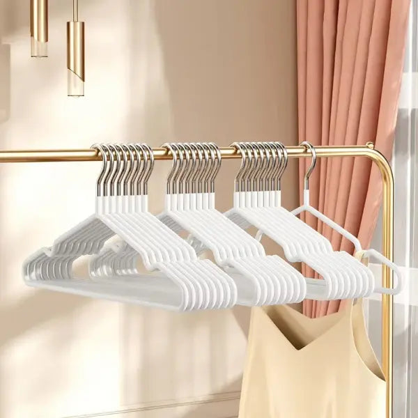 10-Pack Metal Traceless Hangers | Non-Slip Heavy-Duty Space Saving Closet Hangers for Bedroom Wardrobes