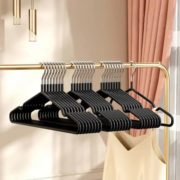 10-Pack Metal Traceless Hangers | Non-Slip Heavy-Duty Space Saving Closet Hangers for Bedroom Wardrobes