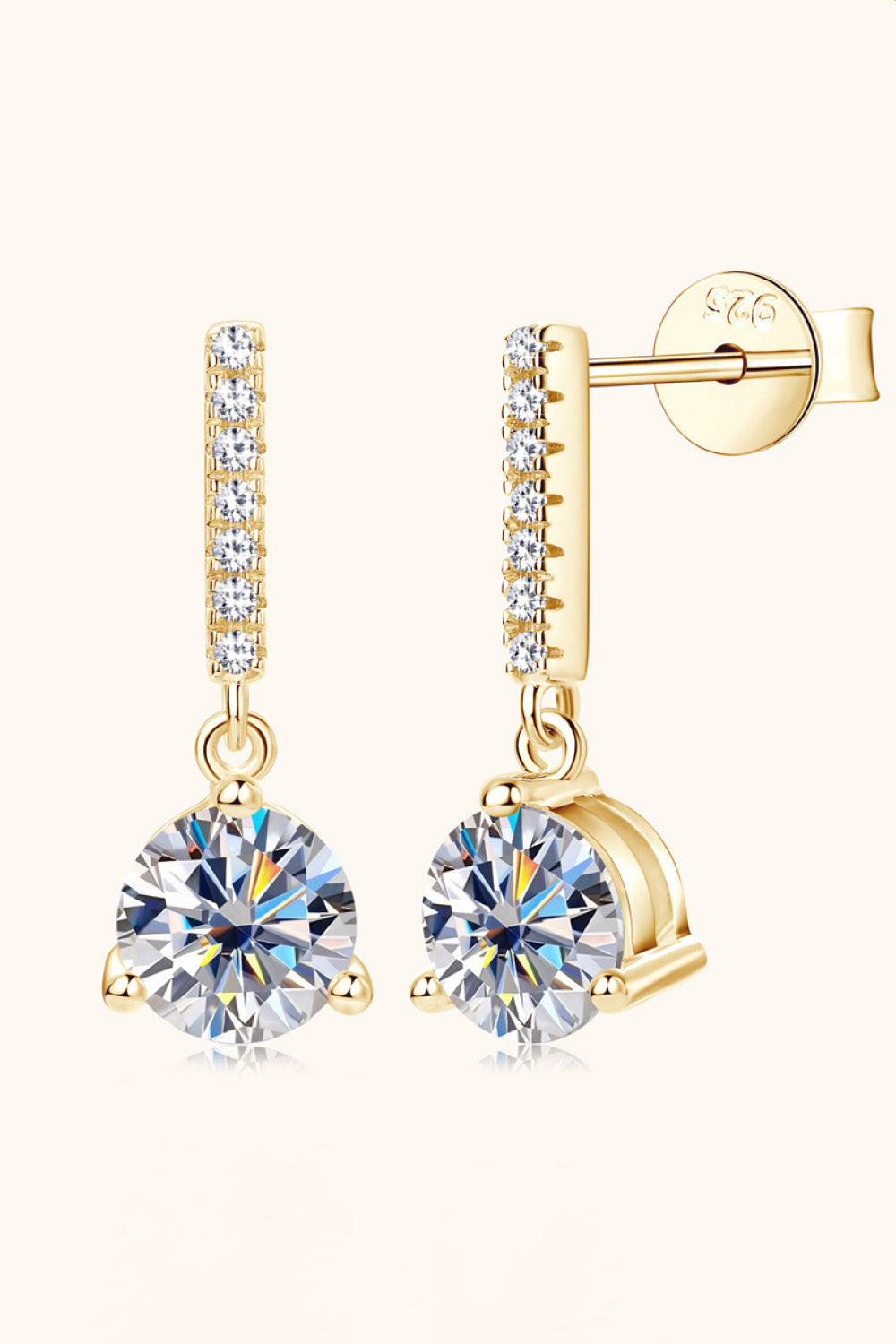 2 Carat Moissanite Drop Earrings in 925 Sterling Silver | Dangle Diamond-Look Earrings for Women