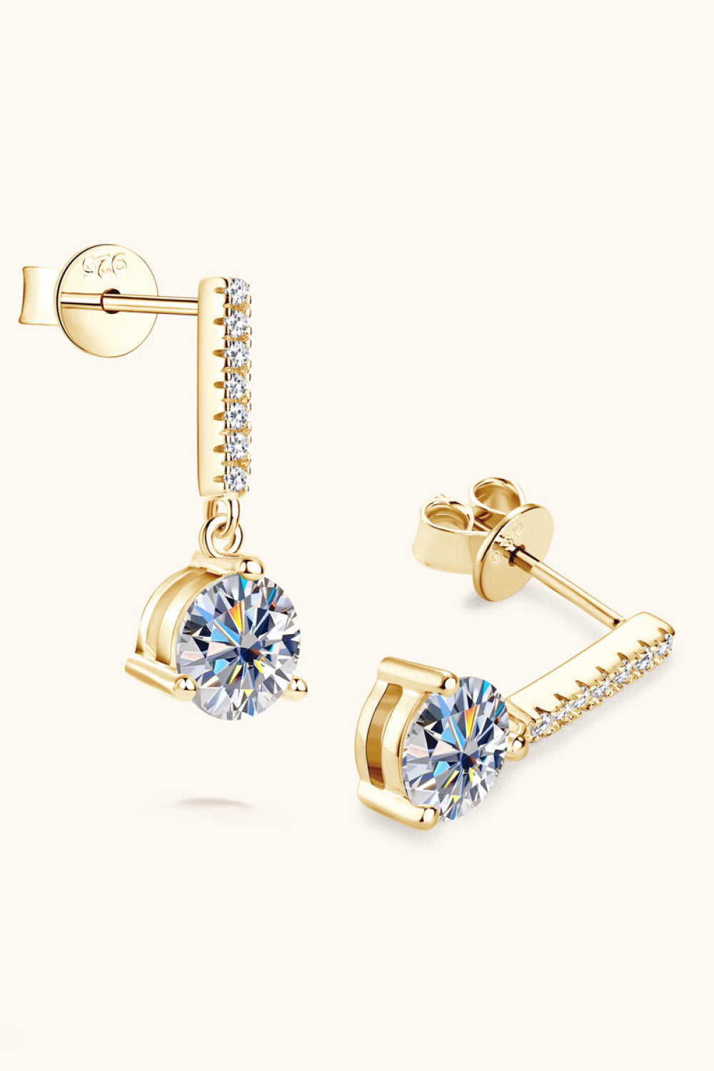 2 Carat Moissanite Drop Earrings in 925 Sterling Silver | Dangle Diamond-Look Earrings for Women