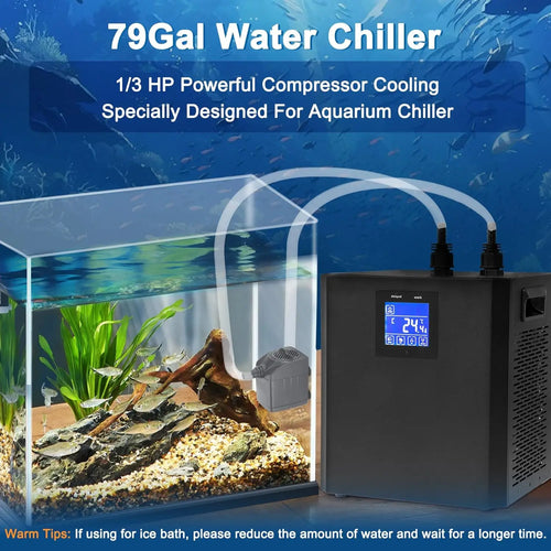 79 Gal Aquarium & Hydroponic Water Chiller 1/3HP – Efficient Cooling System with Pump & Remote Control