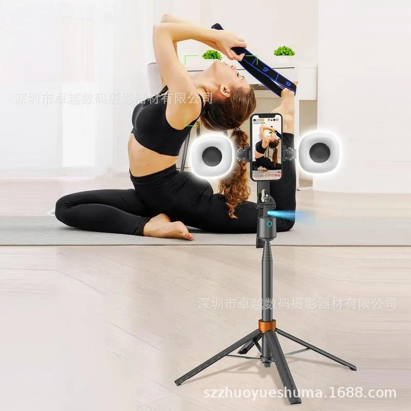 TrackShot™ Smart Tripod 📸✨ – Auto Face Tracking Tripod with Fill Lights | 360° Phone Holder for TikTok, Reels, Vlogging & Video Calls