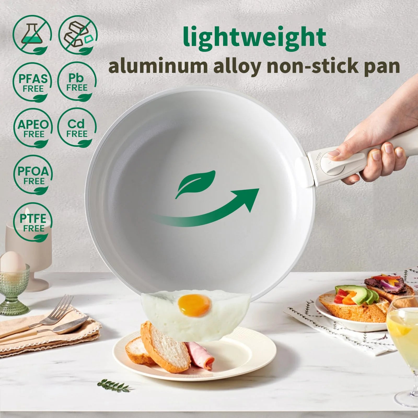 CeramiFlex™ 17-Piece Detachable Cookware Set – Nonstick Ceramic Pots & Pans with Removable Handle