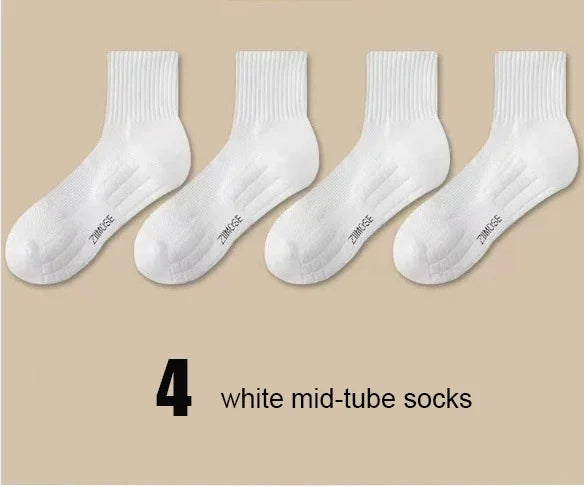 10-Pack Thick Cotton Tube Socks – Deodorant Winter Basketball Crew Socks for Men & Women
