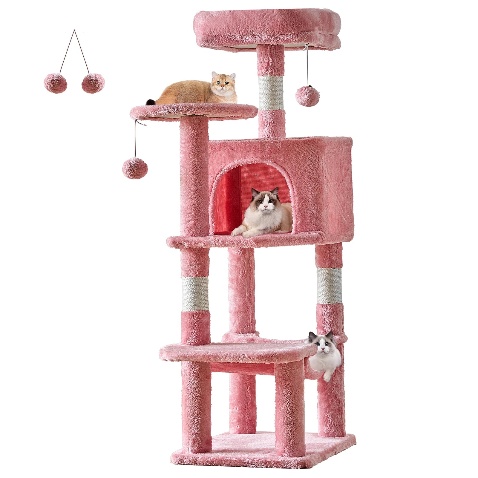 JHK 44” Cat Tree Tower – Multi-Level Indoor Cat Condo with Sisal Scratching Posts & Stable Pet House