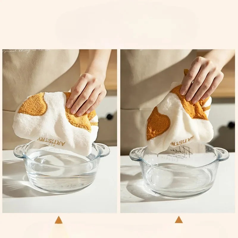 Pet Luxury Store™ Cute Cat Plush Hanging Hand Towel – Soft Absorbent Bathroom & Kitchen Towel