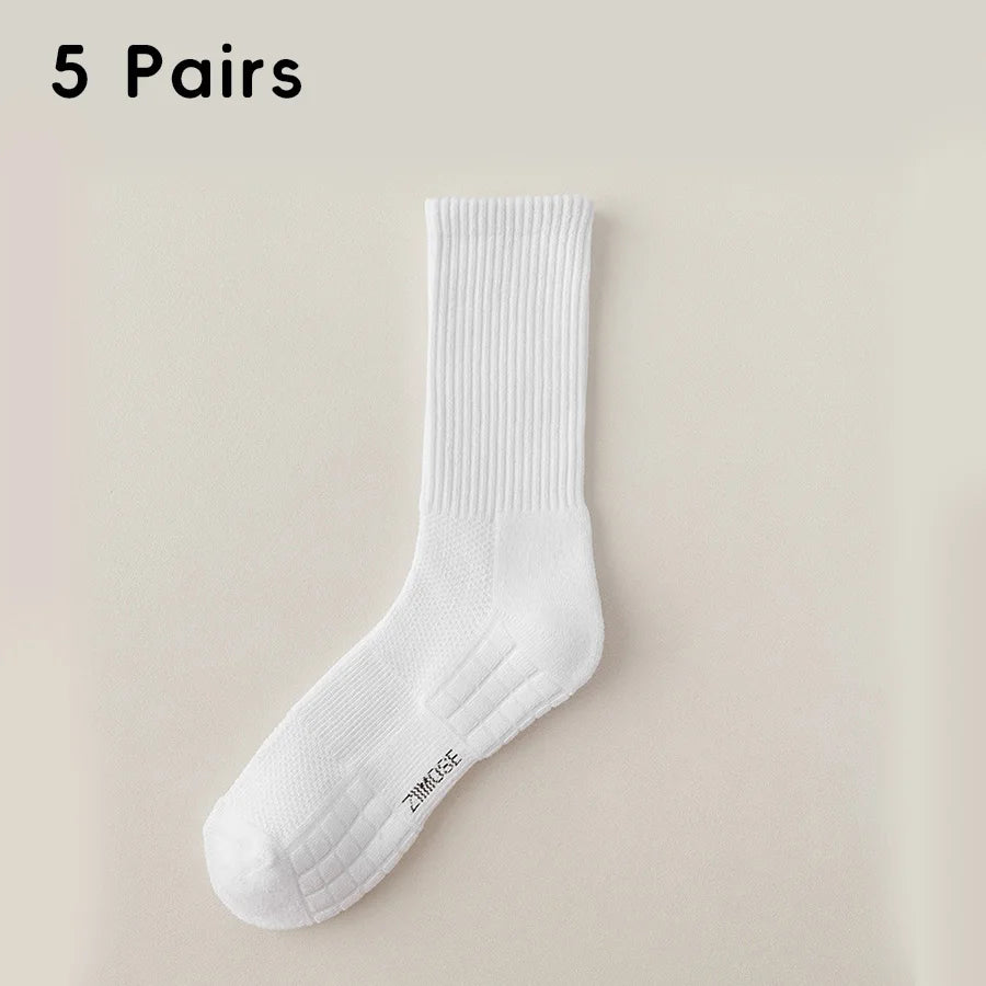 10-Pack Thick Cotton Tube Socks – Deodorant Winter Basketball Crew Socks for Men & Women