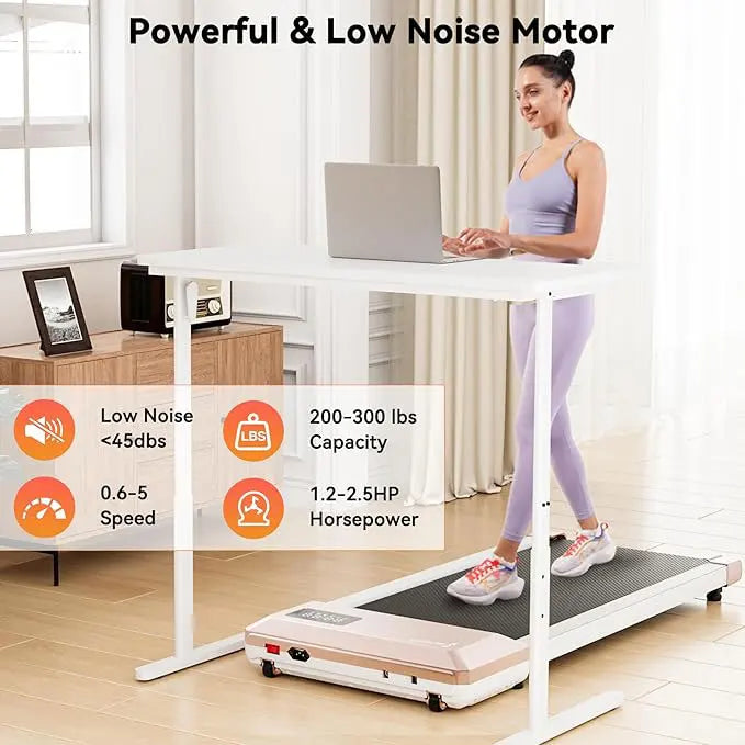 Superun 2-in-1 Walking Pad Treadmill – Home Office Under Desk Treadmill with App & Remote