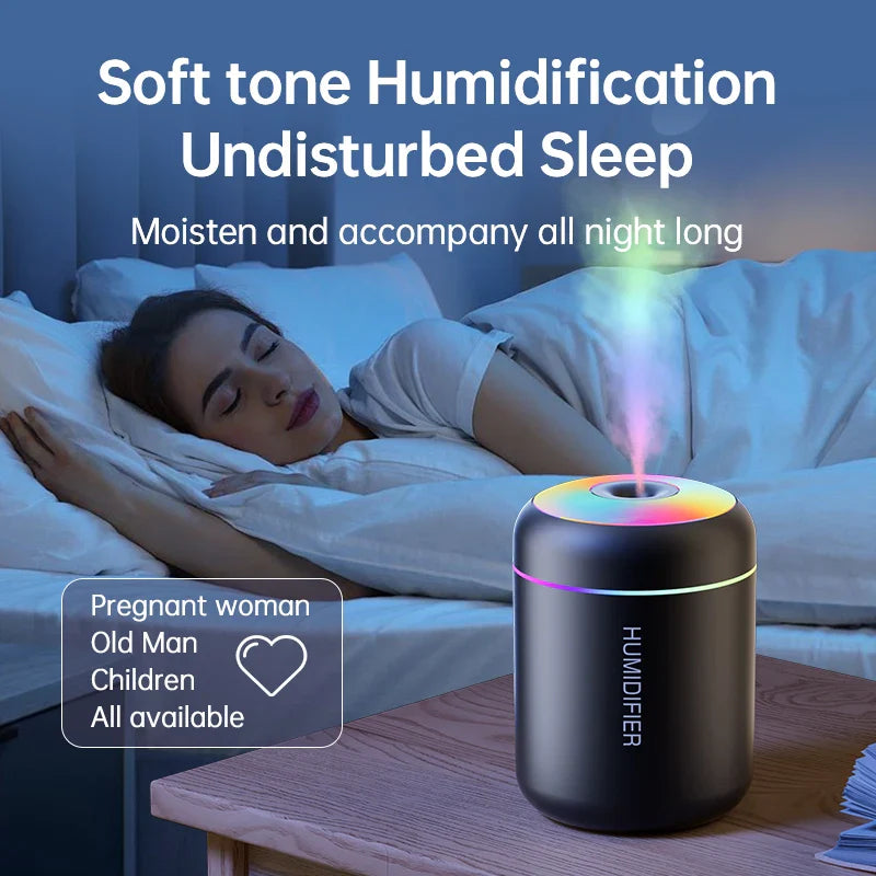 Searide 180ML Mini Air Humidifier – Portable USB Cool Mist Humidifier for Home, Office & Car