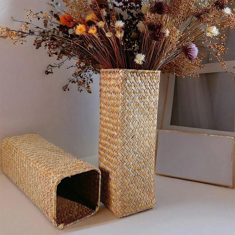 Decorative Vintage Rattan Vase