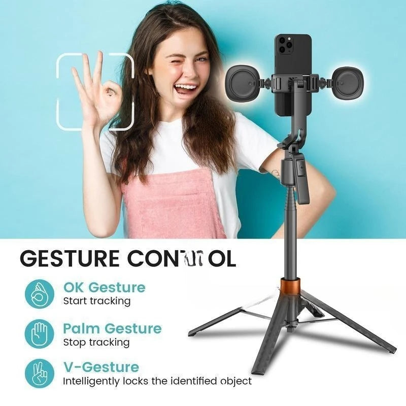 TrackShot™ Smart Tripod 📸✨ – Auto Face Tracking Tripod with Fill Lights | 360° Phone Holder for TikTok, Reels, Vlogging & Video Calls