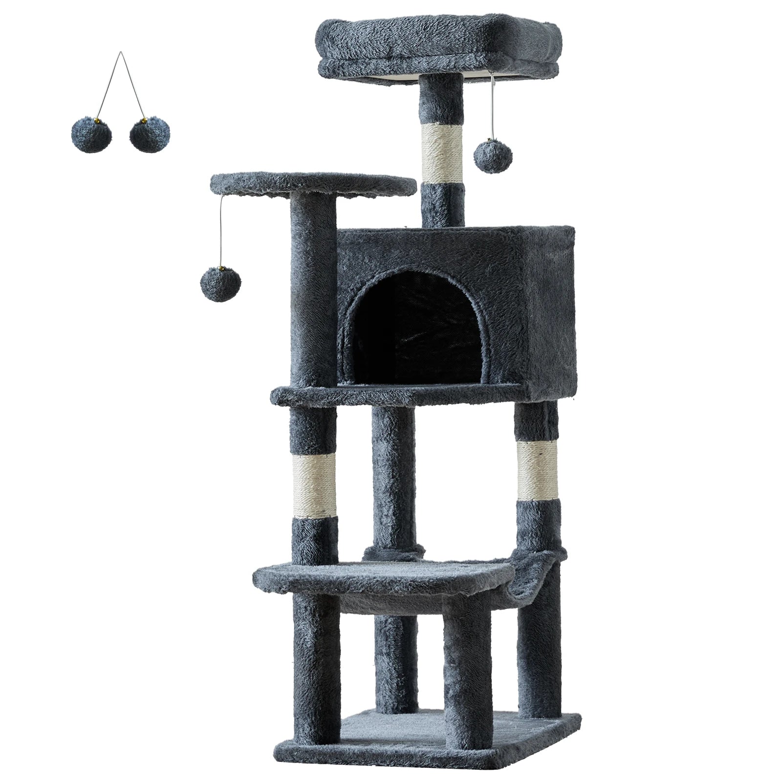 JHK 44” Cat Tree Tower – Multi-Level Indoor Cat Condo with Sisal Scratching Posts & Stable Pet House