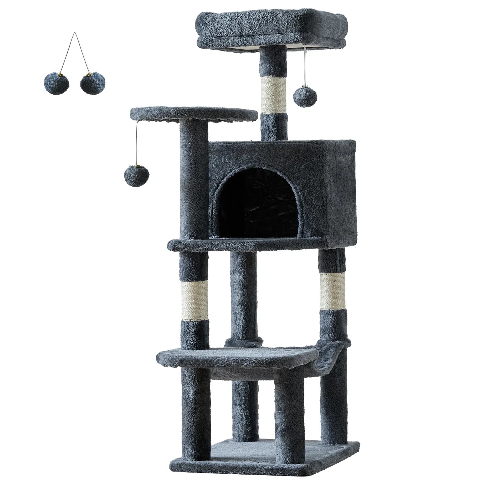 JHK 44” Cat Tree Tower – Multi-Level Indoor Cat Condo with Sisal Scratching Posts & Stable Pet House