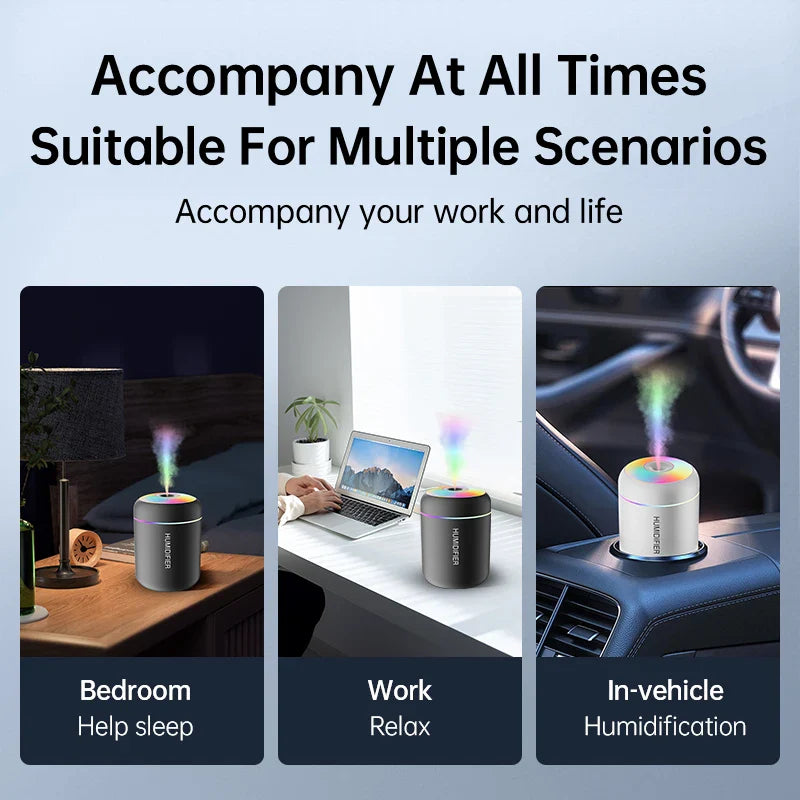 Searide 180ML Mini Air Humidifier – Portable USB Cool Mist Humidifier for Home, Office & Car