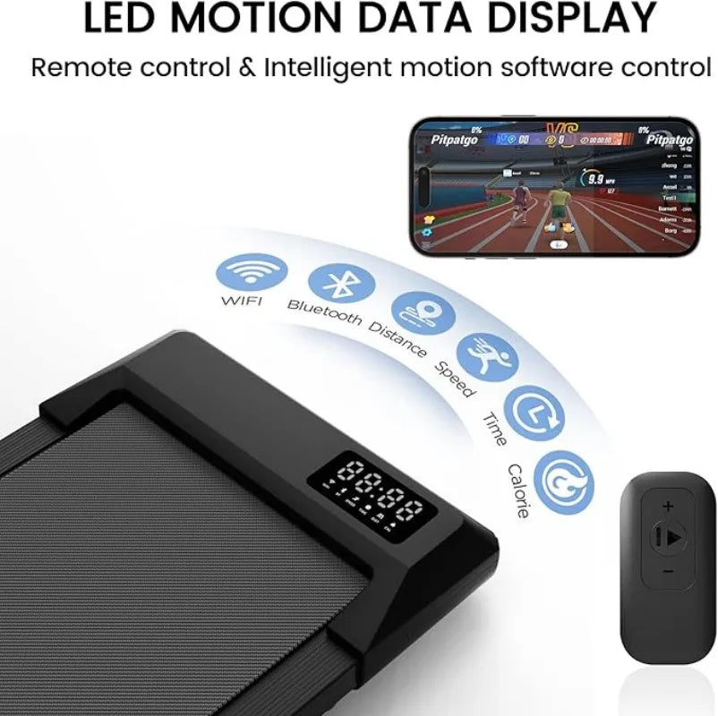 Superun 2-in-1 Walking Pad Treadmill – Home Office Under Desk Treadmill with App & Remote