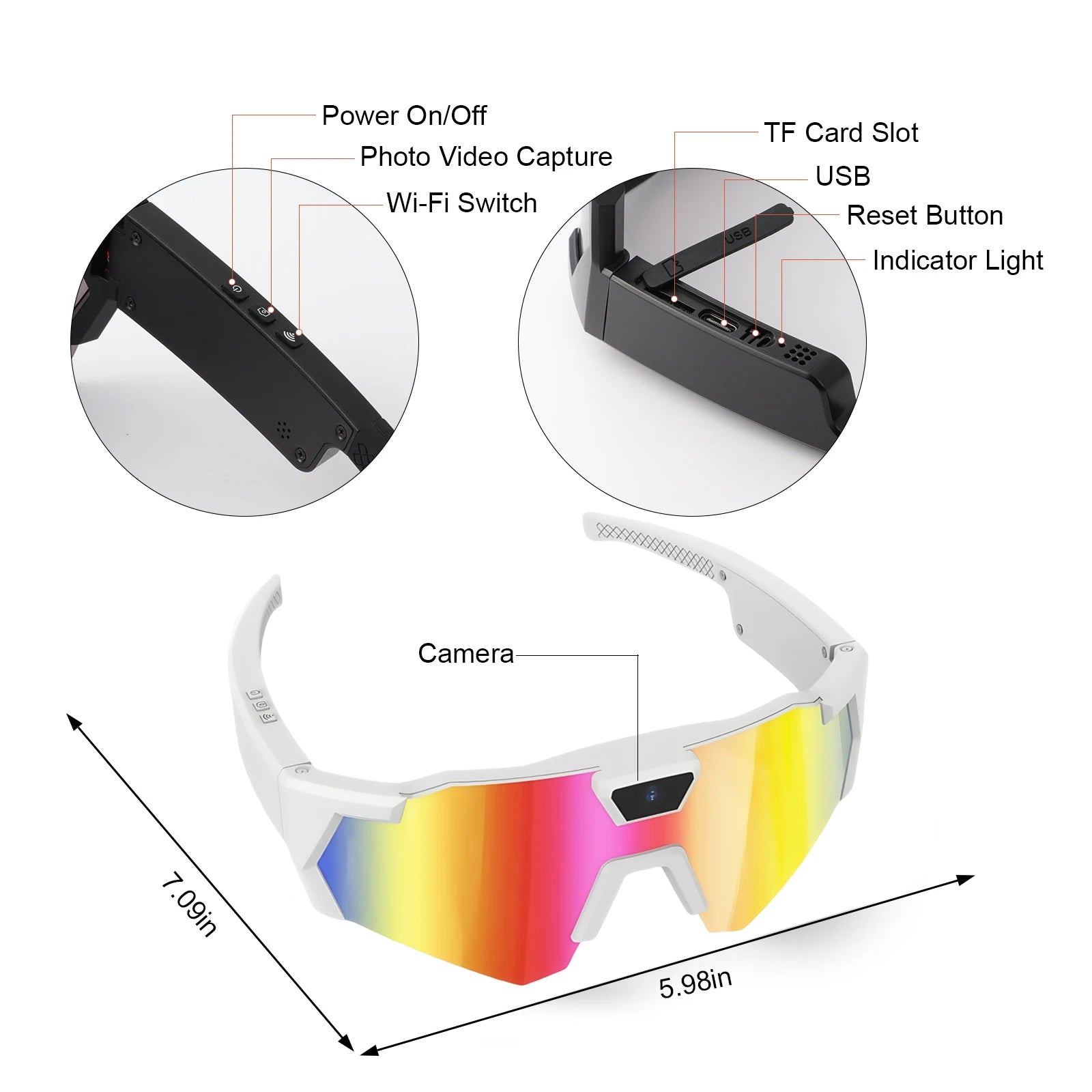 VisionX™ Smart Camera Glasses – HD Video Recording Sunglasses with Built-In Camera