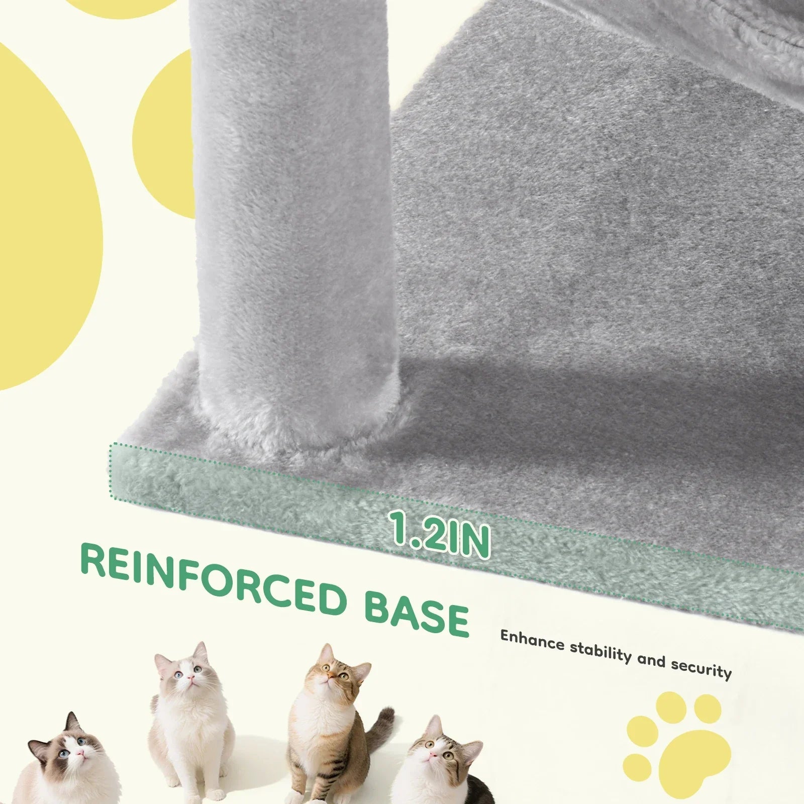 JHK 44” Cat Tree Tower – Multi-Level Indoor Cat Condo with Sisal Scratching Posts & Stable Pet House