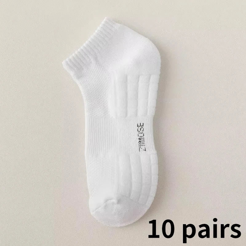 10-Pack Thick Cotton Tube Socks – Deodorant Winter Basketball Crew Socks for Men & Women