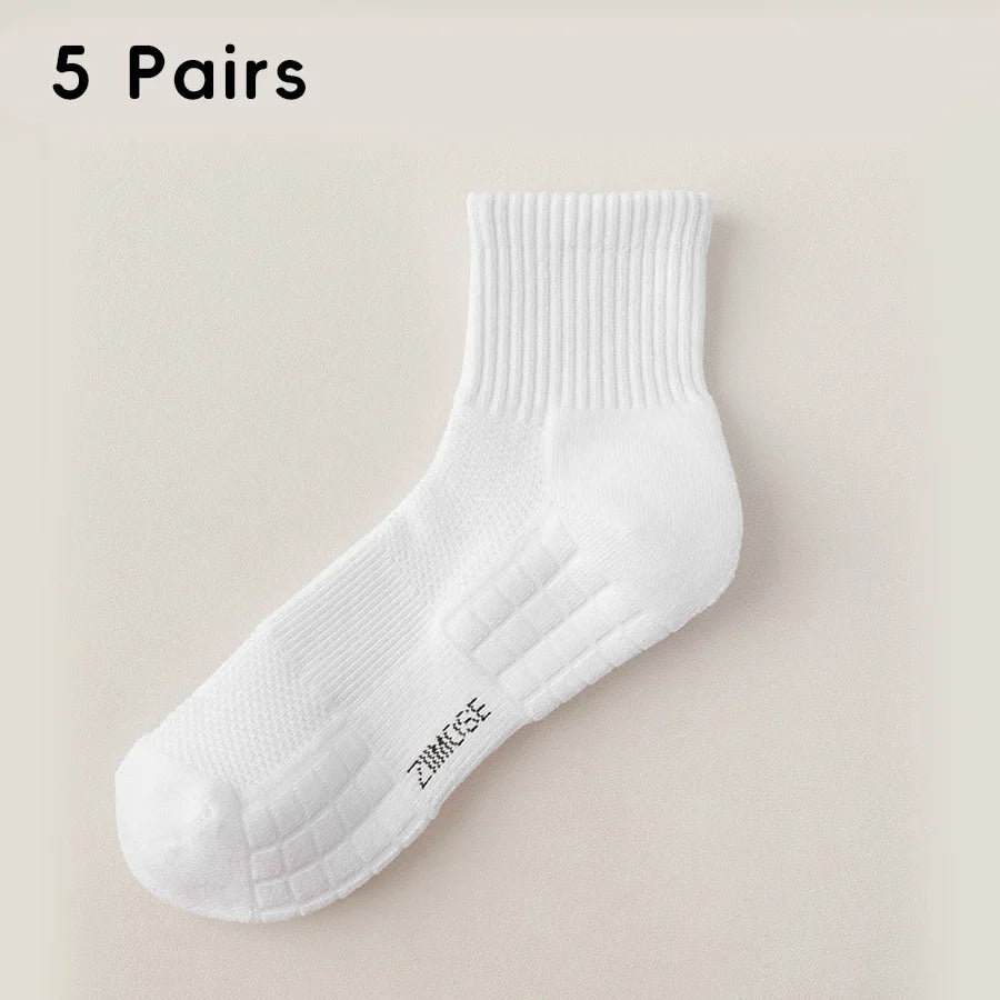 10-Pack Thick Cotton Tube Socks – Deodorant Winter Basketball Crew Socks for Men & Women