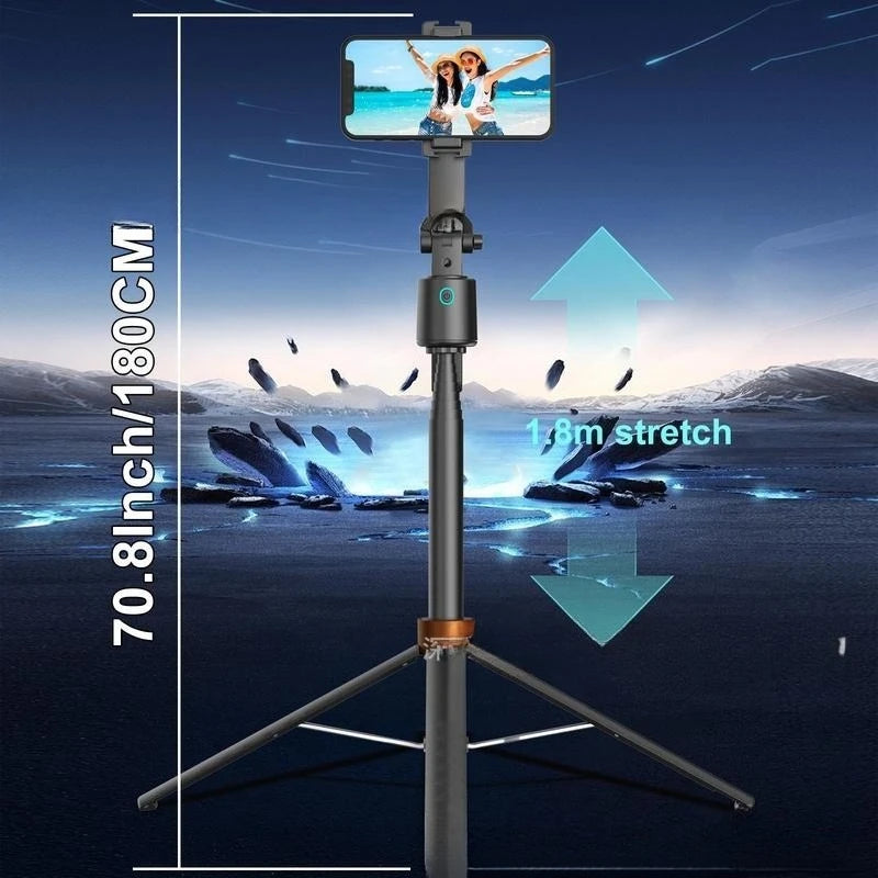 TrackShot™ Smart Tripod 📸✨ – Auto Face Tracking Tripod with Fill Lights | 360° Phone Holder for TikTok, Reels, Vlogging & Video Calls