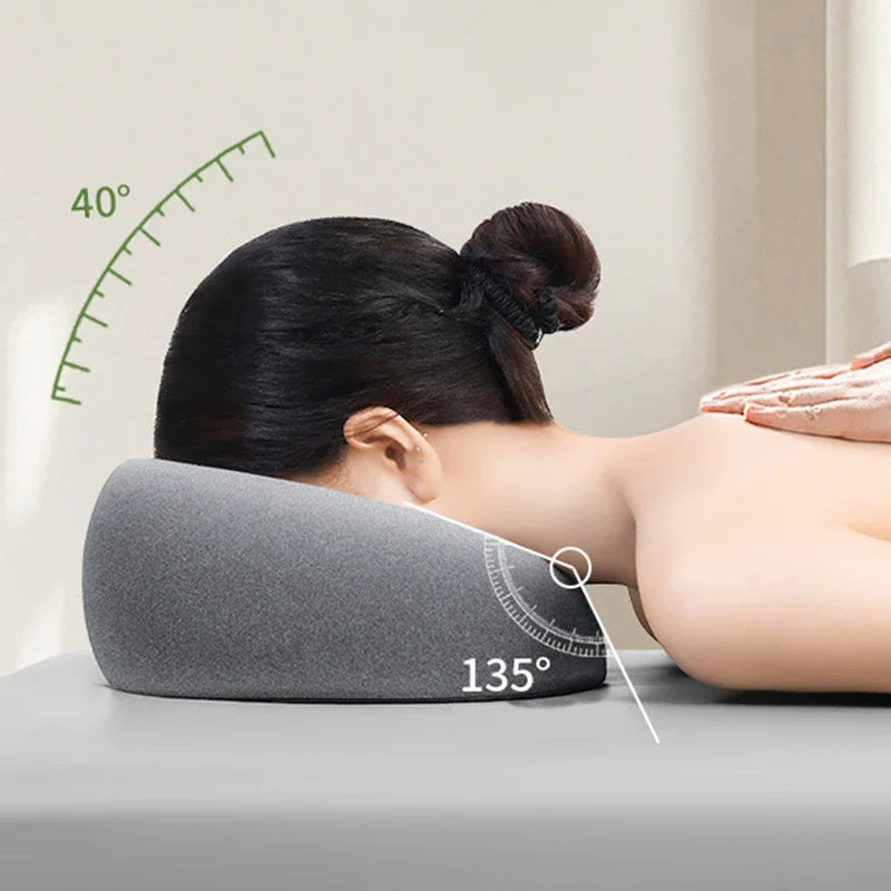 Memory Foam Face Down Pillow – Contoured Support Pillow for Prone Sleeping, Massage Recovery & Comfortable Face-Down Rest