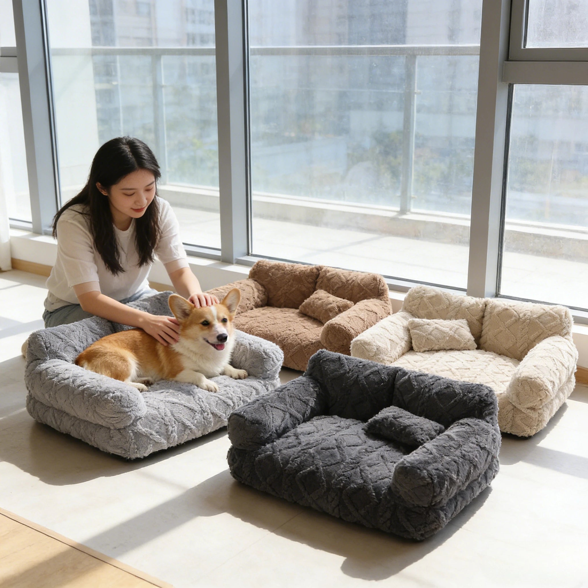 PawRelax™ Plush Pet Bed 🐾 – Soft Calming Dog & Cat Bed for Anxiety Relief, Deep Sleep & Cozy Comfort