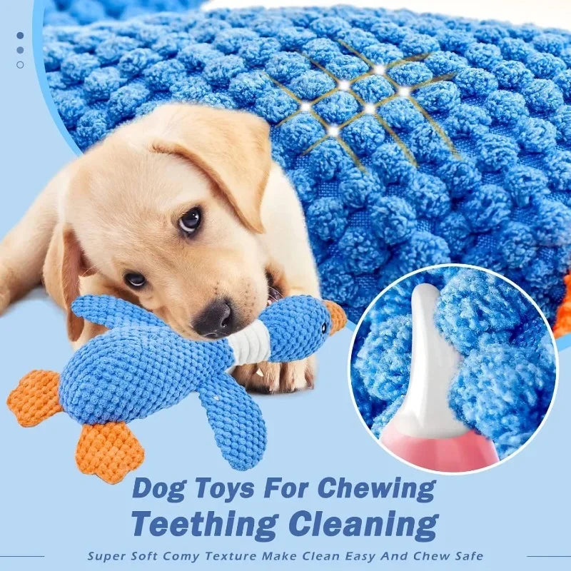 Blue Goose Plush Squeaky Pet Toy – Bite-Resistant Chew Toy for Dogs & Cats (Soft, Interactive, Double Color)