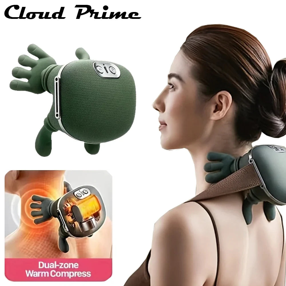 Bionic Finger Wireless Neck & Shoulder Massager – Deep Kneading Shiatsu Pain Relief Device for Neck, Shoulders & Upper Back