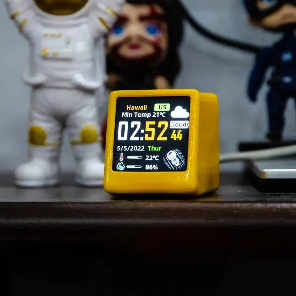 Mini WiFi Desktop Weather Digital Clock Station with IPS LCD Screen