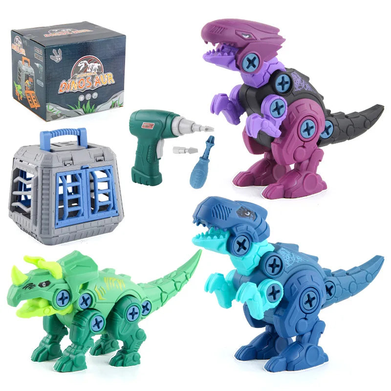 RexConstruct™ Dino Drill Toy Set – Kids Construction Dinosaur Building Kit with Electric Drill