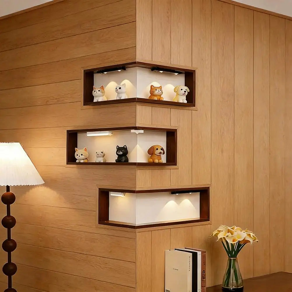 CornerLux™ LED Art Shelf ✨📦 — Corner Wall Shelf with LED Light, Smart Storage & Modern Home Décor