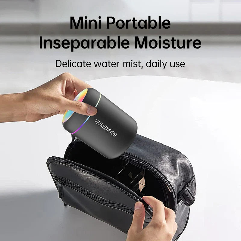 Searide 180ML Mini Air Humidifier – Portable USB Cool Mist Humidifier for Home, Office & Car