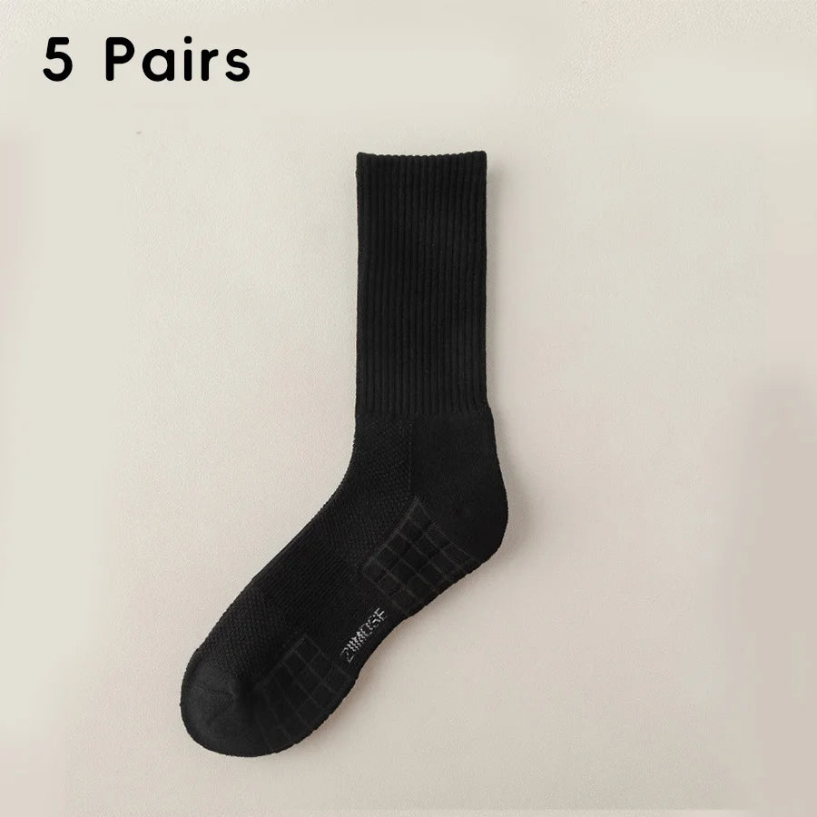 10-Pack Thick Cotton Tube Socks – Deodorant Winter Basketball Crew Socks for Men & Women