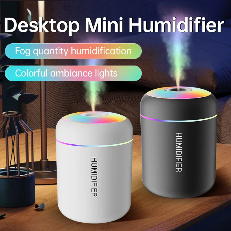 Searide 180ML Mini Air Humidifier – Portable USB Cool Mist Humidifier for Home, Office & Car