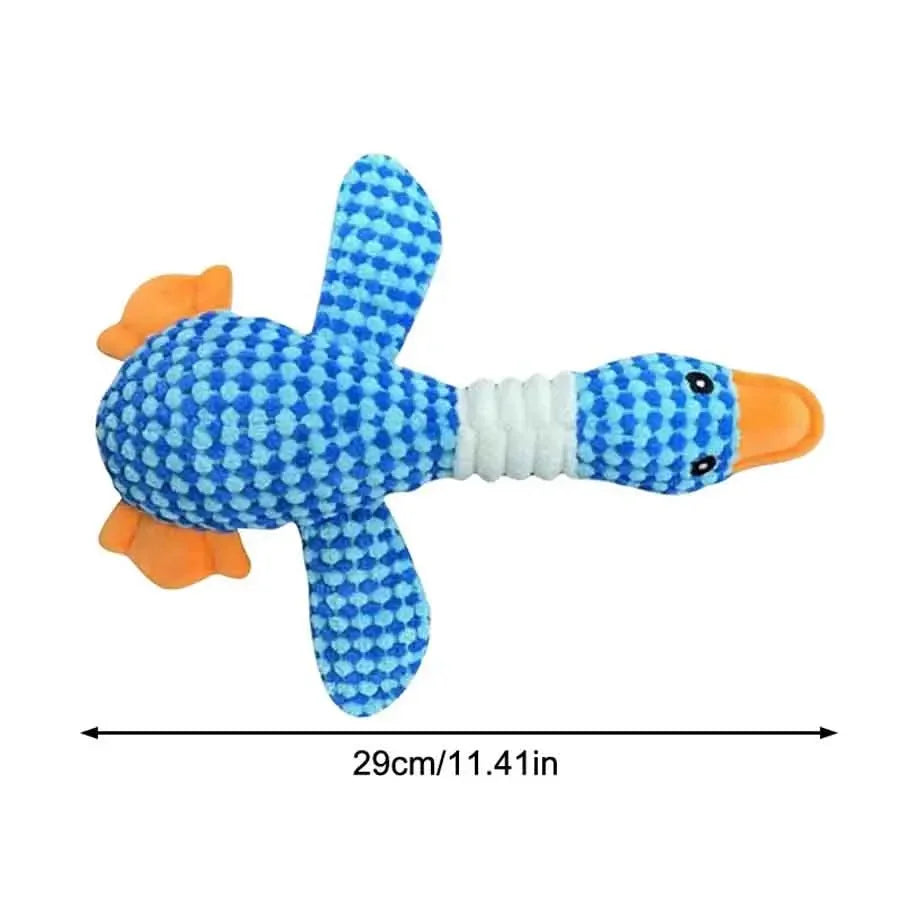 Blue Goose Plush Squeaky Pet Toy – Bite-Resistant Chew Toy for Dogs & Cats (Soft, Interactive, Double Color)