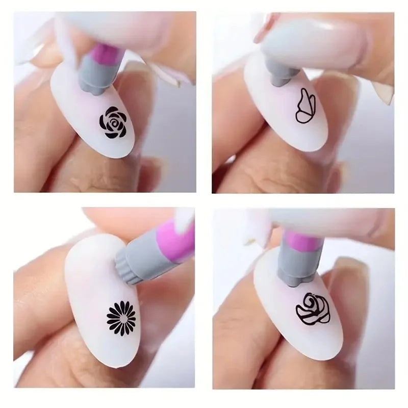 StampGlam™ Nail Art Pen Set 💅✨ — Easy Nail Art Stamp Pen Kit for DIY Salon Designs at Home