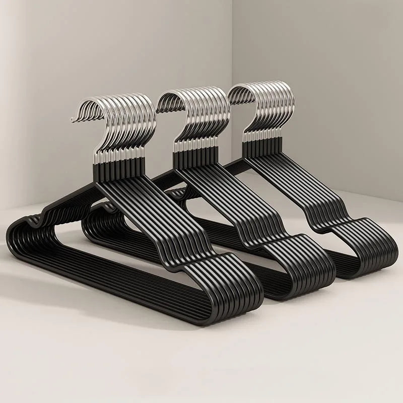 10-Pack Metal Traceless Hangers | Non-Slip Heavy-Duty Space Saving Closet Hangers for Bedroom Wardrobes
