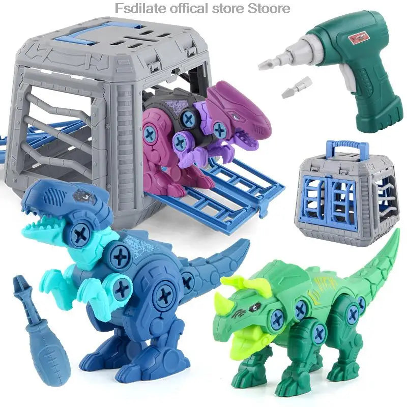 RexConstruct™ Dino Drill Toy Set – Kids Construction Dinosaur Building Kit with Electric Drill