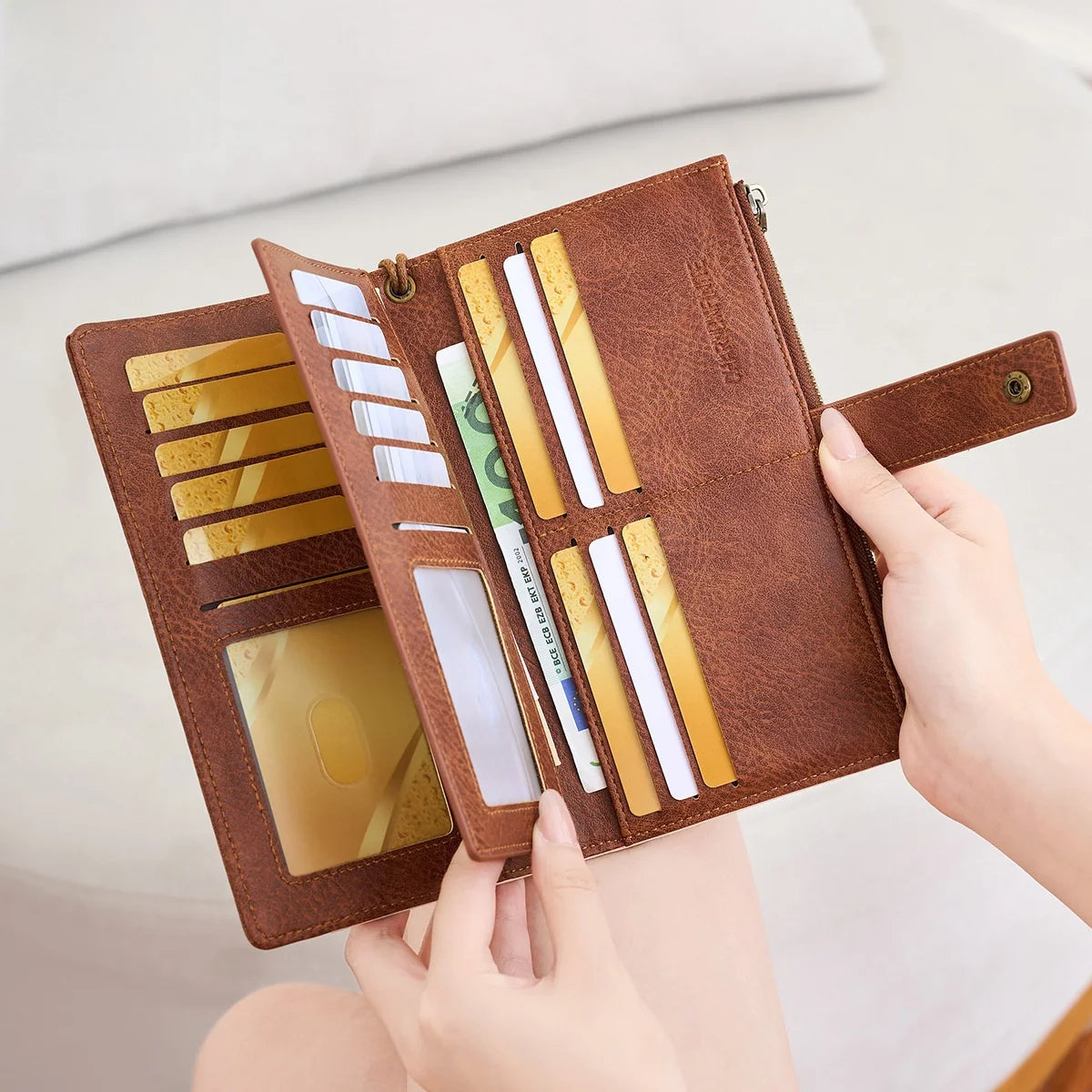 LuxeGuard™ Long Wallet — RFID Security Meets Timeless Elegance