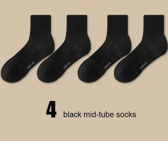 10-Pack Thick Cotton Tube Socks – Deodorant Winter Basketball Crew Socks for Men & Women