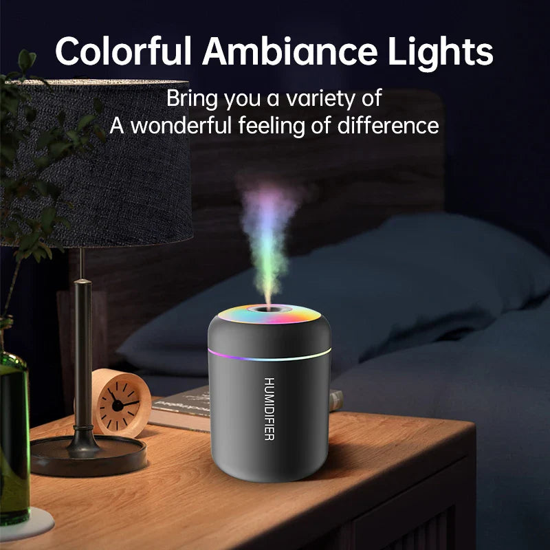 Searide 180ML Mini Air Humidifier – Portable USB Cool Mist Humidifier for Home, Office & Car