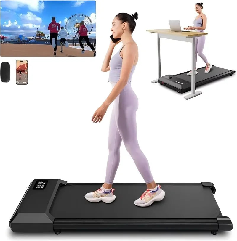 Superun 2-in-1 Walking Pad Treadmill – Home Office Under Desk Treadmill with App & Remote