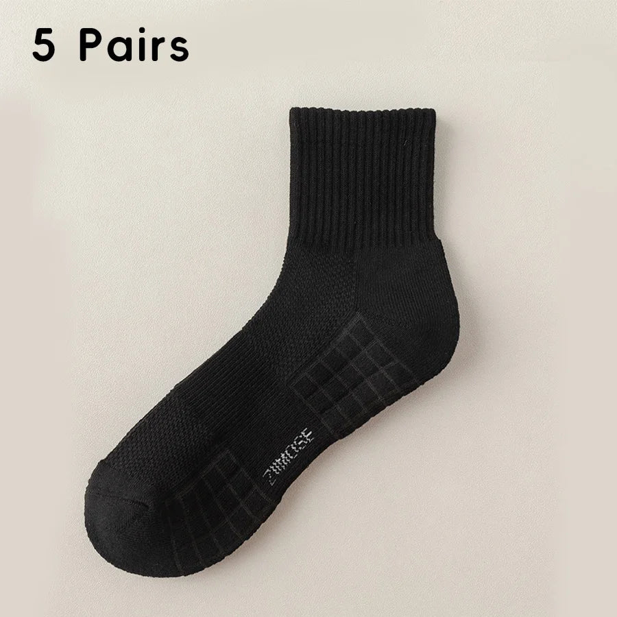 10-Pack Thick Cotton Tube Socks – Deodorant Winter Basketball Crew Socks for Men & Women