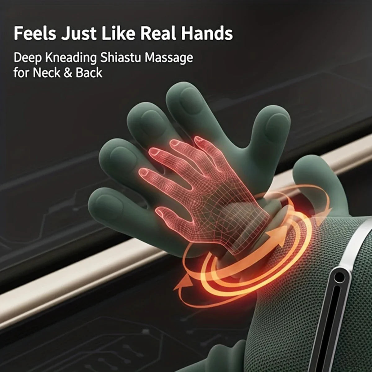 Bionic Finger Wireless Neck & Shoulder Massager – Deep Kneading Shiatsu Pain Relief Device for Neck, Shoulders & Upper Back