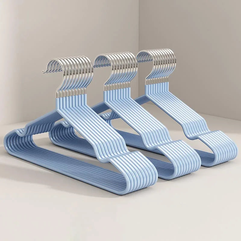 10-Pack Metal Traceless Hangers | Non-Slip Heavy-Duty Space Saving Closet Hangers for Bedroom Wardrobes