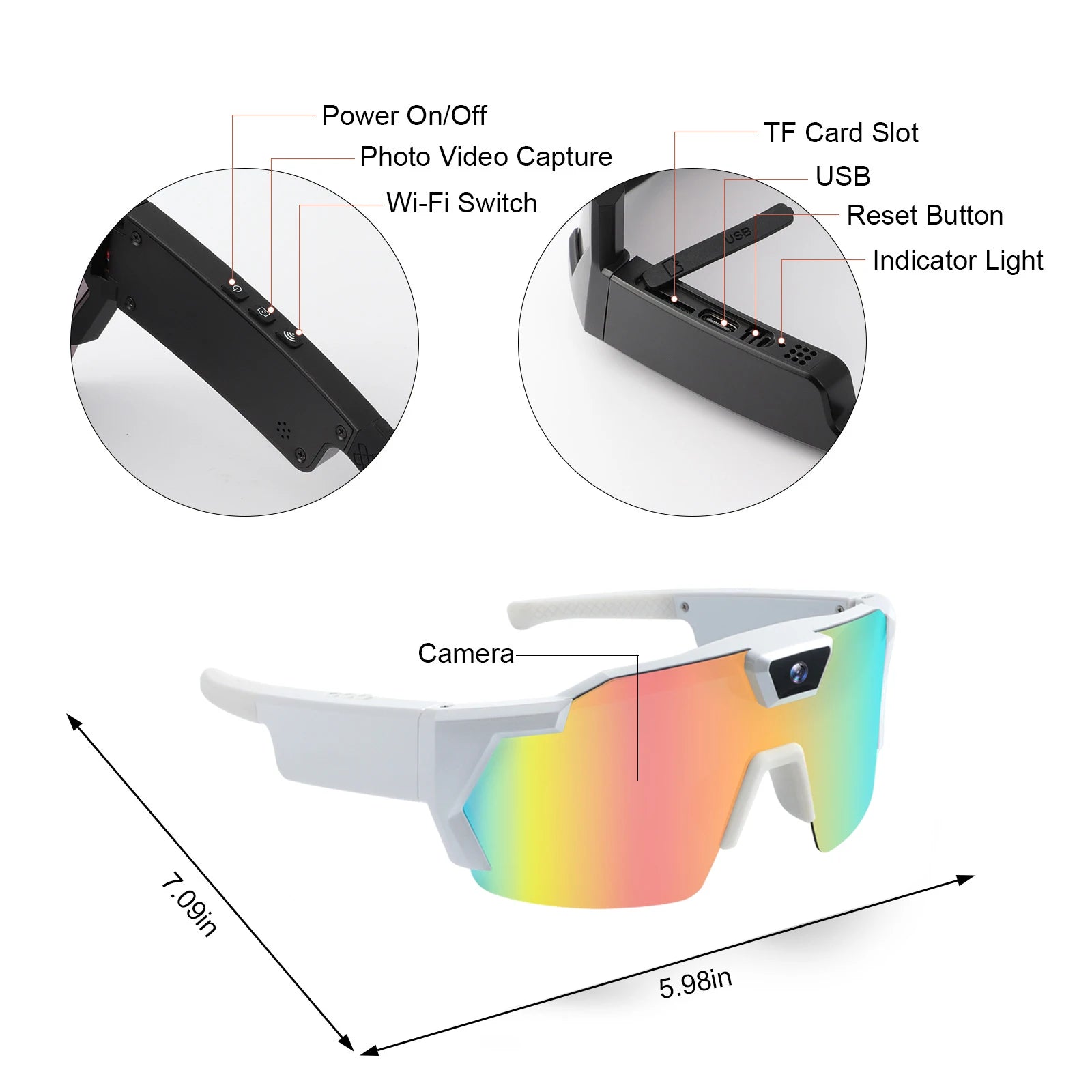 VisionX™ Smart Camera Glasses – HD Video Recording Sunglasses with Built-In Camera