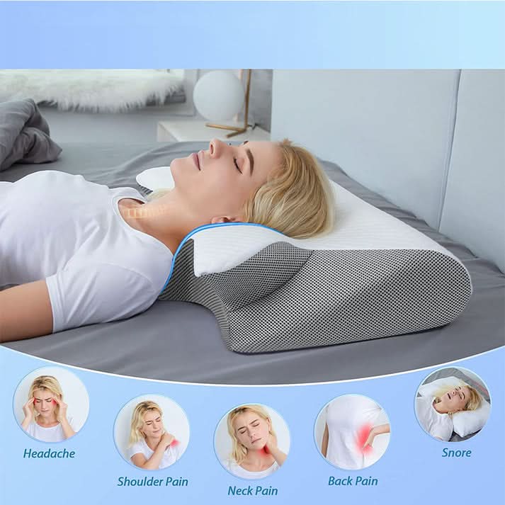 Ergonomic Contour Pillow for Neck Pain Relief – Orthopedic Cervical Support Pillow